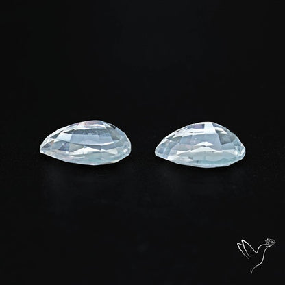 Himalayan Quartz Pair Faceted Fine Clear Crystal Quartz