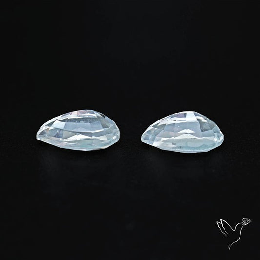 Himalayan Quartz Pair Faceted Fine Clear Crystal Quartz