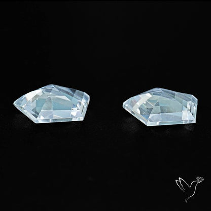 Himalayan Quartz Pair Faceted Fine Clear Crystal Quartz