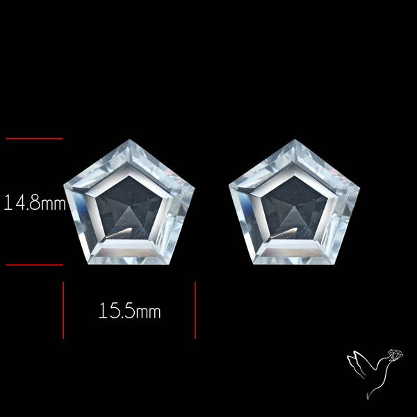 Himalayan Quartz Pair Faceted Fine Clear Crystal Quartz