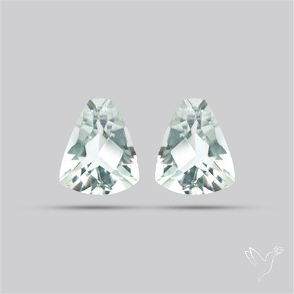 Prasiolites Pair Checkerboard Cut Faceted Fine Gemstone