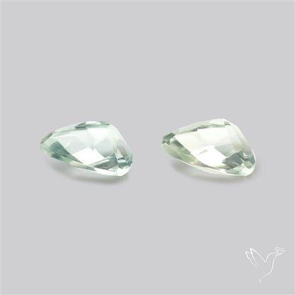 Prasiolites Pair Checkerboard Cut Faceted Fine Gemstone