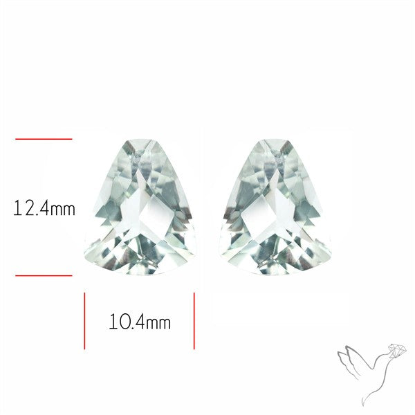 Prasiolites Pair Checkerboard Cut Faceted Fine Gemstone