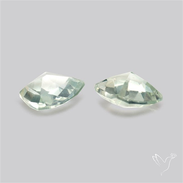 Prasiolites Pair Checkerboard Cut Faceted Fine Gemstone