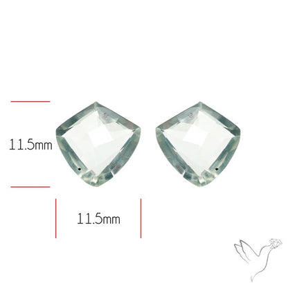 Prasiolites Pair Checkerboard Cut Faceted Fine Gemstone