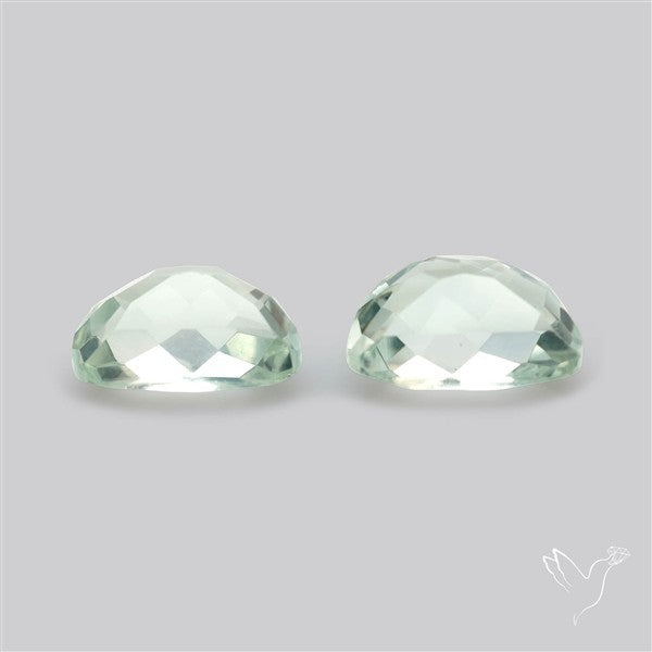 Prasiolites Pair Checkerboard Cut Faceted Fine Gemstone