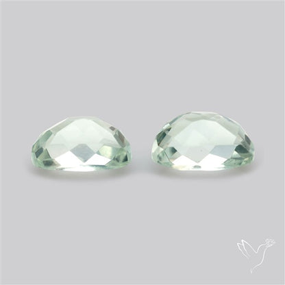 Prasiolites Pair Checkerboard Cut Faceted Fine Gemstone