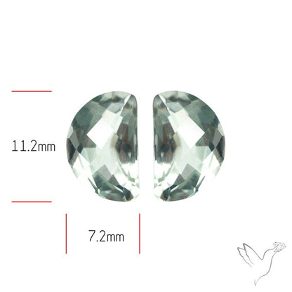 Prasiolites Pair Checkerboard Cut Faceted Fine Gemstone