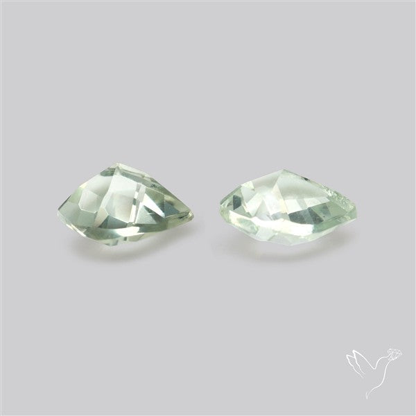 Prasiolites Pair Checkerboard Cut Faceted Fine Gemstone