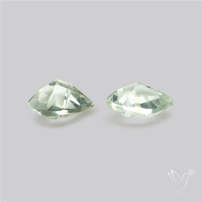 Prasiolites Pair Checkerboard Cut Faceted Fine Gemstone