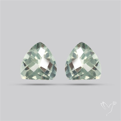 Prasiolites Pair Checkerboard Cut Faceted Fine Gemstone