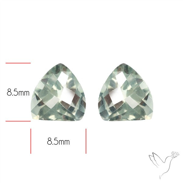Prasiolites Pair Checkerboard Cut Faceted Fine Gemstone
