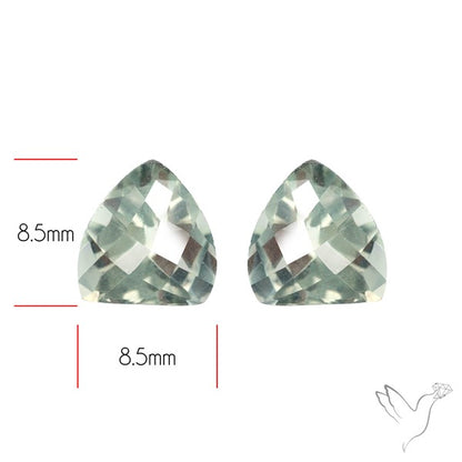 Prasiolites Pair Checkerboard Cut Faceted Fine Gemstone