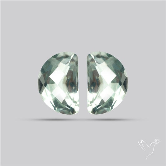 Prasiolites Pair Checkerboard Cut Faceted Fine Gemstone