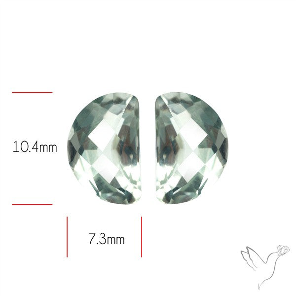 Prasiolites Pair Checkerboard Cut Faceted Fine Gemstone