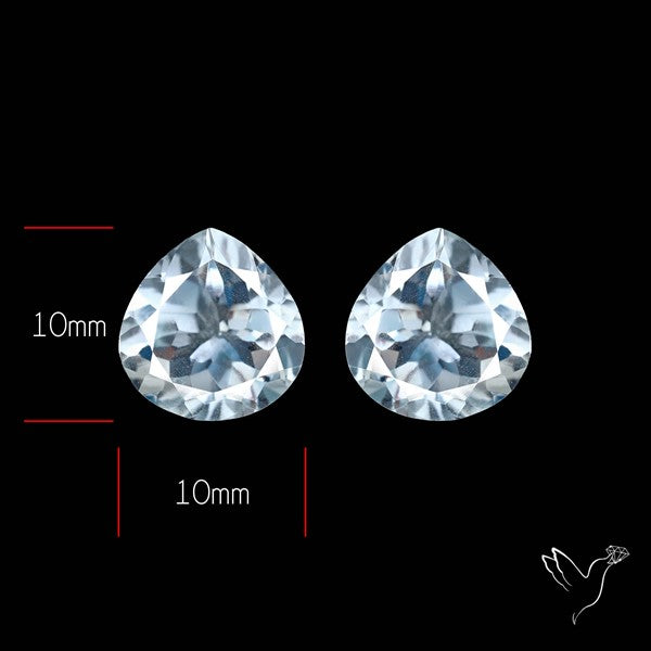 Himalayan Quartz Pair Faceted Fine Clear Crystal Quartz