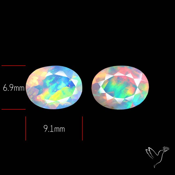 AAA Ethiopian Opal Faceted Pair Fine Gemstone