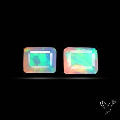 AAA Ethiopian Opal Faceted Pair Fine Gemstone