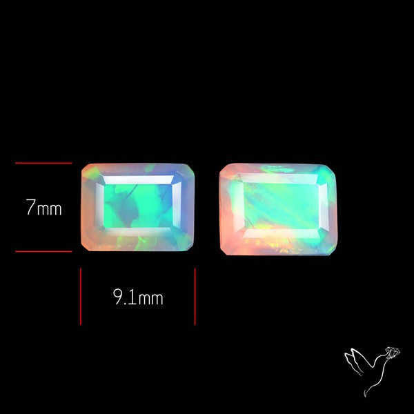 AAA Ethiopian Opal Faceted Pair Fine Gemstone