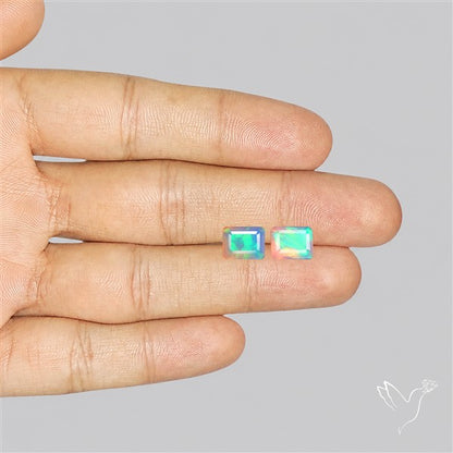 AAA Ethiopian Opal Faceted Pair Fine Gemstone