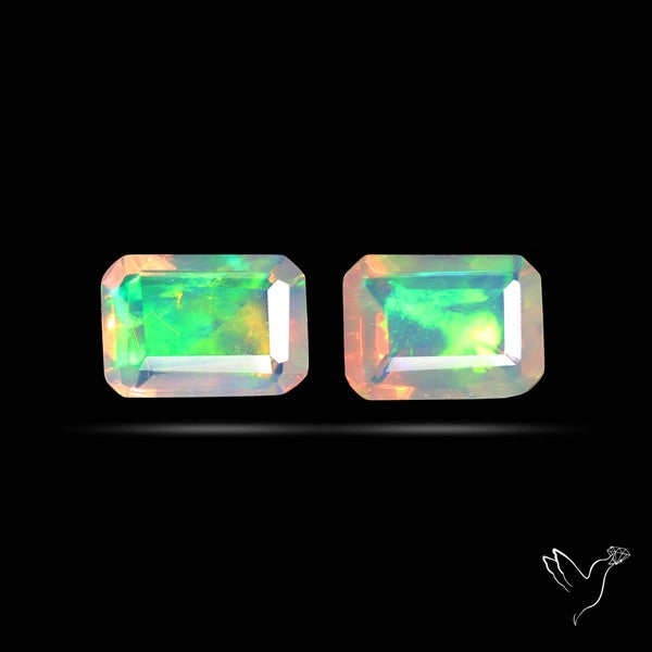 AAA Ethiopian Opal Faceted Pair Fine Gemstone