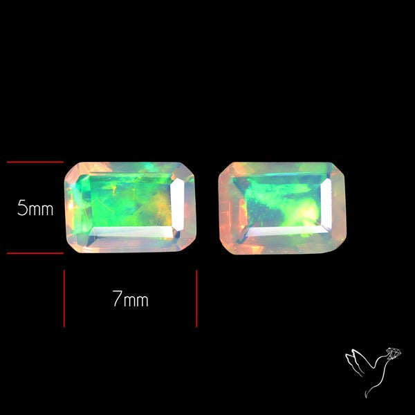 AAA Ethiopian Opal Faceted Pair Fine Gemstone