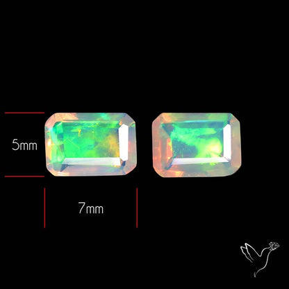 AAA Ethiopian Opal Faceted Pair Fine Gemstone