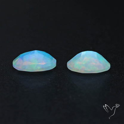 AAA Ethiopian Opal Faceted Pair Fine Gemstone
