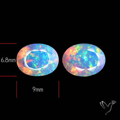 AAA Ethiopian Opal Faceted Pair Fine Gemstone
