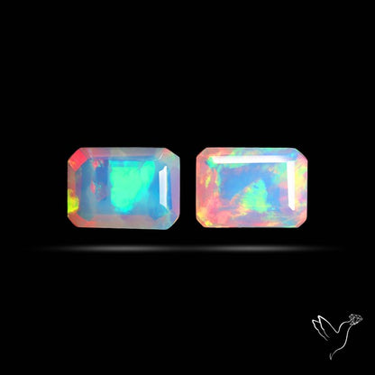 AAA Ethiopian Opal Faceted Pair Fine Gemstone