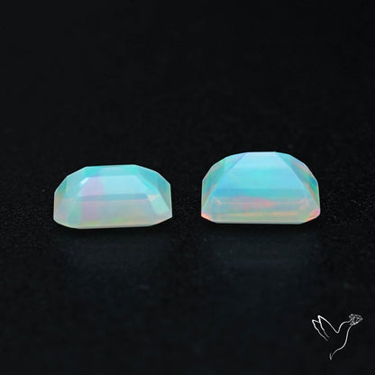 AAA Ethiopian Opal Faceted Pair Fine Gemstone