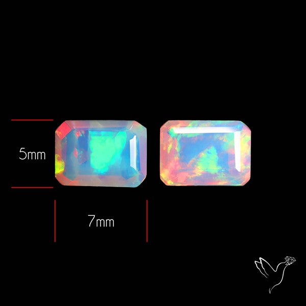 AAA Ethiopian Opal Faceted Pair Fine Gemstone