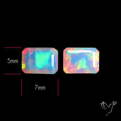 AAA Ethiopian Opal Faceted Pair Fine Gemstone