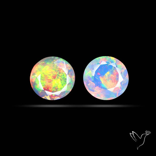 AAA Ethiopian Opal Faceted Pair Fine Gemstone