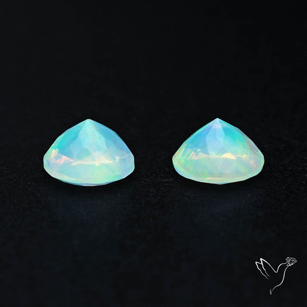 AAA Ethiopian Opal Faceted Pair Fine Gemstone