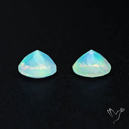 AAA Ethiopian Opal Faceted Pair Fine Gemstone