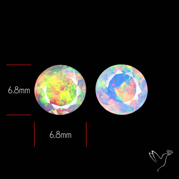 AAA Ethiopian Opal Faceted Pair Fine Gemstone