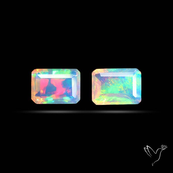 AAA Ethiopian Opal Faceted Pair Fine Gemstone
