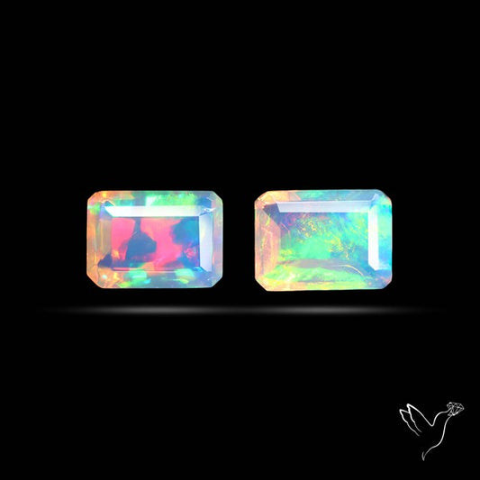 AAA Ethiopian Opal Faceted Pair Fine Gemstone