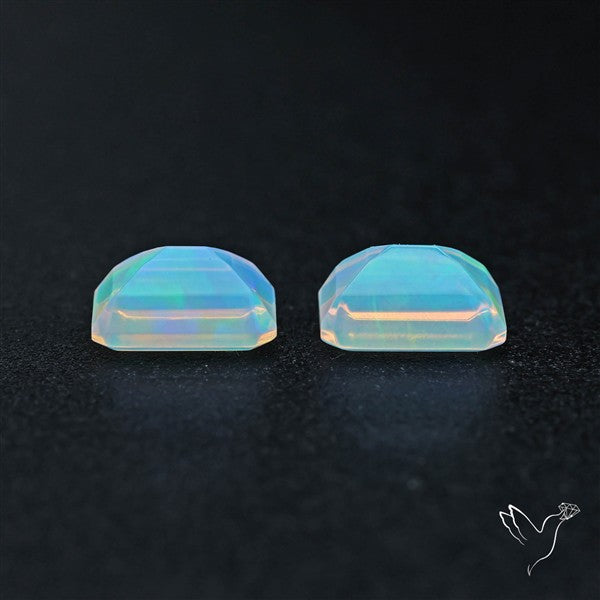 AAA Ethiopian Opal Faceted Pair Fine Gemstone
