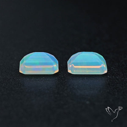 AAA Ethiopian Opal Faceted Pair Fine Gemstone