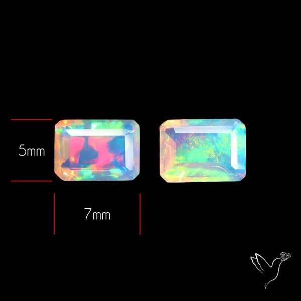AAA Ethiopian Opal Faceted Pair Fine Gemstone