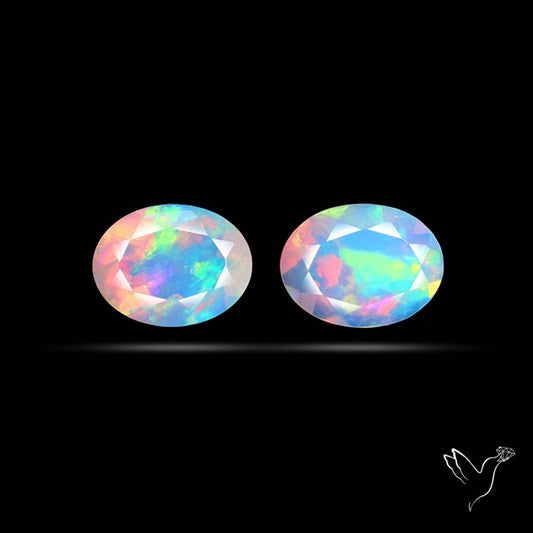 AAA Ethiopian Opal Faceted Pair Fine Gemstone