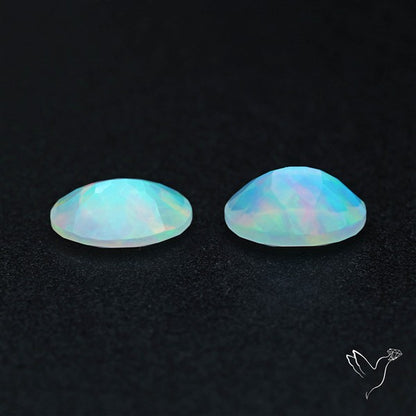 AAA Ethiopian Opal Faceted Pair Fine Gemstone