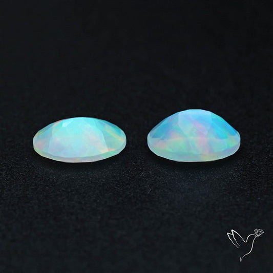 AAA Ethiopian Opal Faceted Pair Fine Gemstone