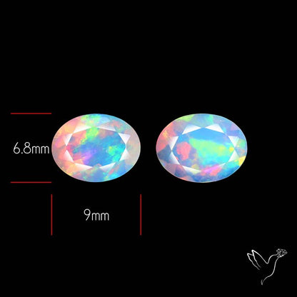 AAA Ethiopian Opal Faceted Pair Fine Gemstone