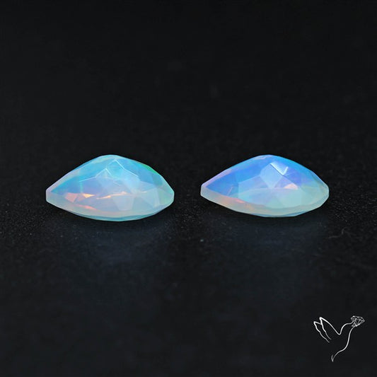 AAA Ethiopian Opal Faceted Pair Fine Gemstone