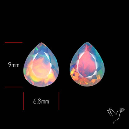 AAA Ethiopian Opal Faceted Pair Fine Gemstone