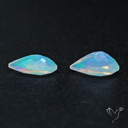 AAA Ethiopian Opal Faceted Pair Fine Gemstone