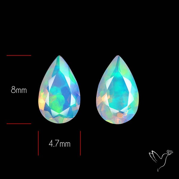 AAA Ethiopian Opal Faceted Pair Fine Gemstone